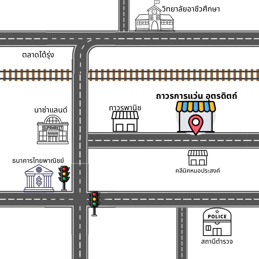 แผนที่ร้านถาวรการแว่นอุตรดิตถ์ ใกล้ถาวรพานิช คลินิกหมอประสงค์ และนาซ่าแลนด์